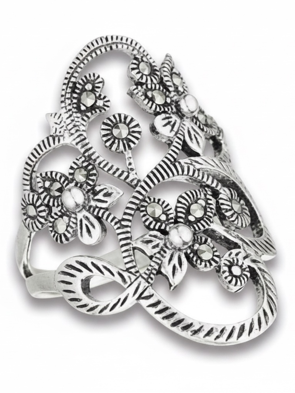 Womens Sterling Silver .925 Filigree Ring Size 8